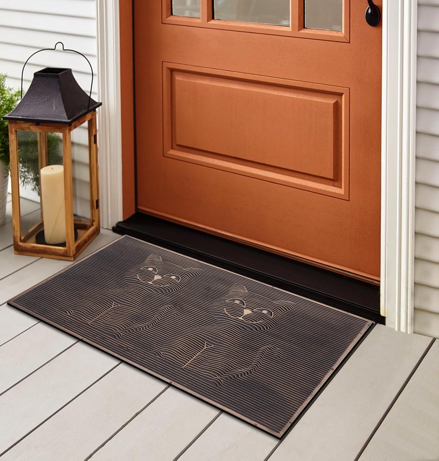 A1HC All Weather Rubber Door Mat, 18”X30”, Dirt Grabber Durable Welcome Doormat, Low Profile Entryway Mats for Home