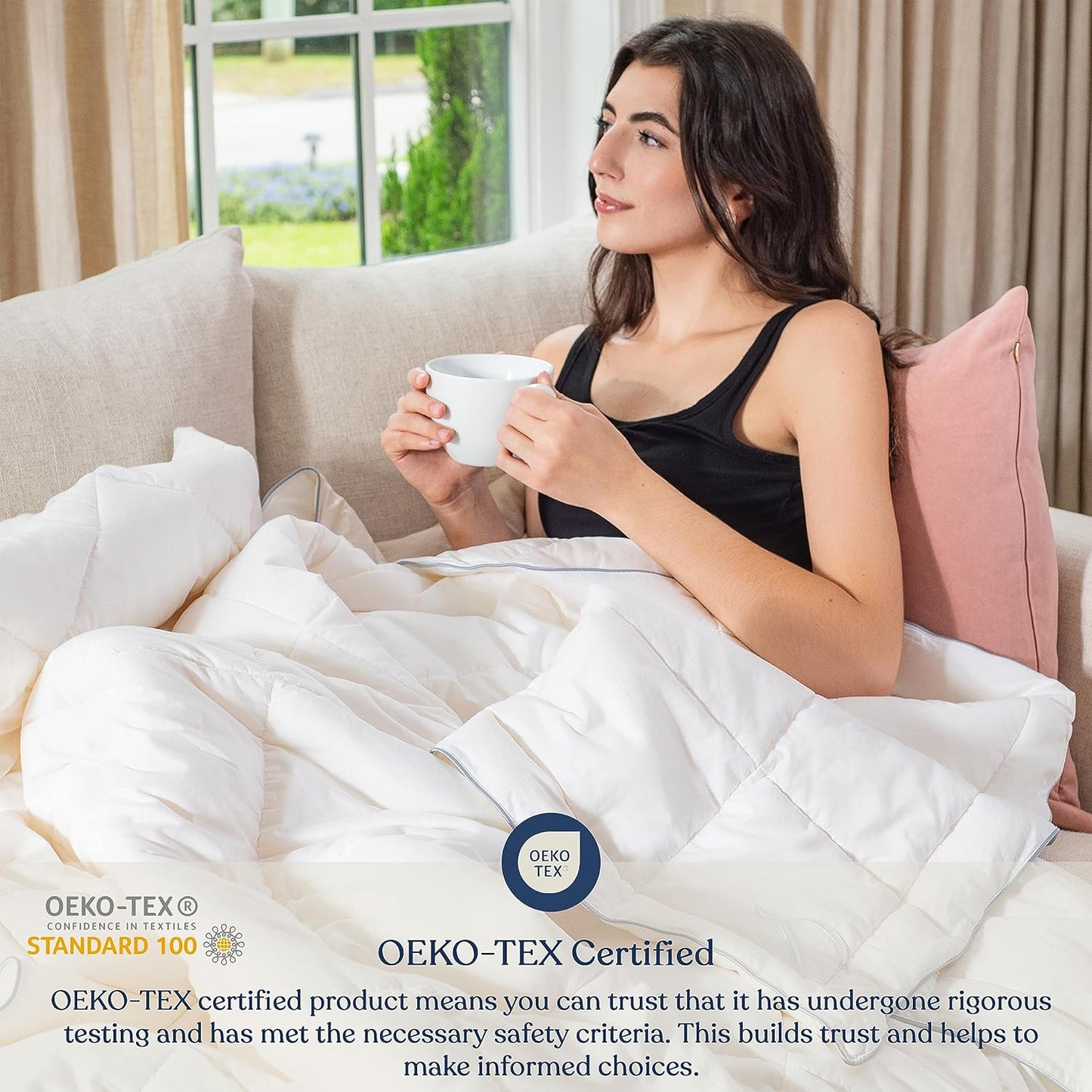 Delara Duvet Insert,GOTS Certified Organic Cotton Cover,Hypoallergenic,Snow Down Alternative-Filled,150 GSM Lightweight Warmth