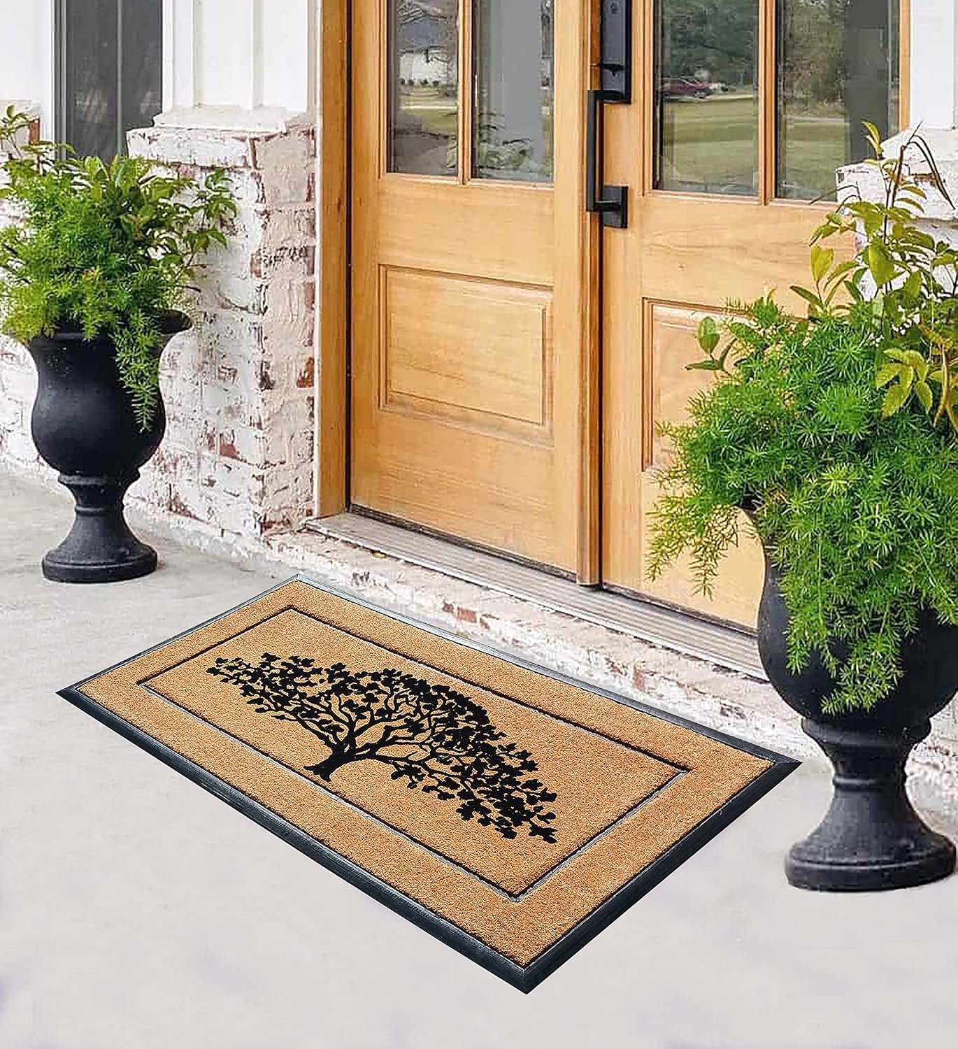 A1HC Natural Coir & Rubber Door Mat, 30"x60", Thick, Durable, Heavy Duty, Anti-Shed, Outdoor Entrance Doormat