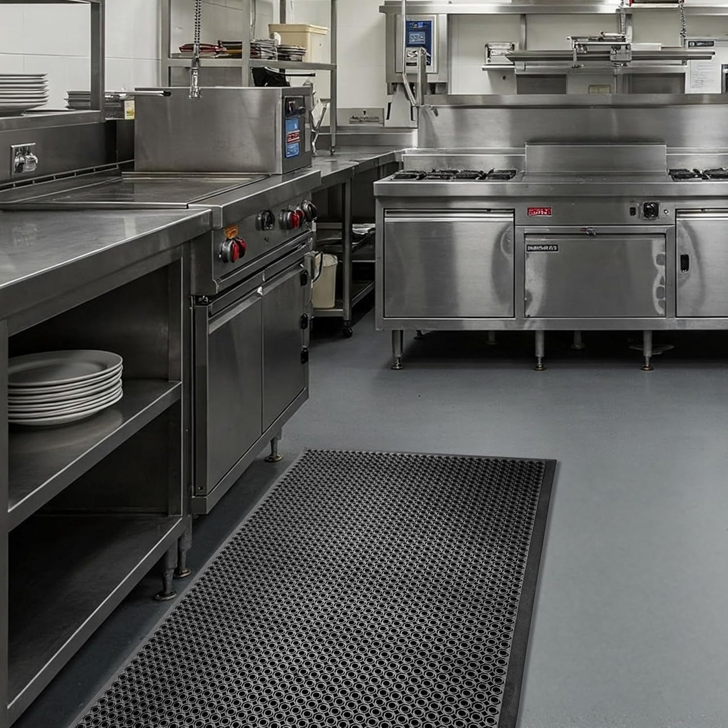 A1HC Non-Slip Rubber Floor Mat 36"x60", Anti-Fatigue Water Drainage Ideal for Commercial & Home Use
