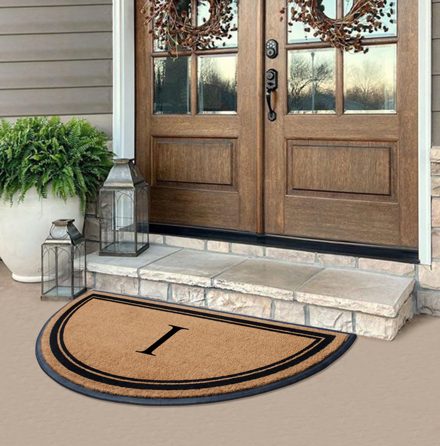 A1HC Natural Coir & Rubber Hand Flocked Large Monogrammed Door Mat 36" X 72" Thick Durable Doormats