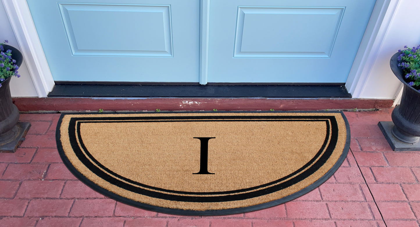 A1HC Natural Coir & Rubber Hand Flocked Large Monogrammed Door Mat 36" X 72" Thick Durable Doormats