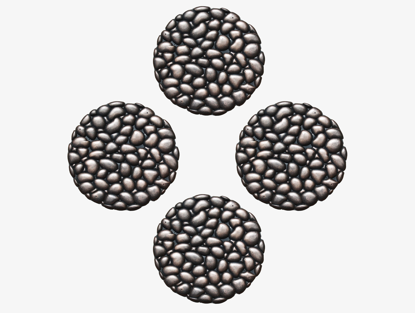 A1HC Multi Functional Garden Stepping Stone Mat, Natural Rubber Hand Finished 12"x12" Set of 4