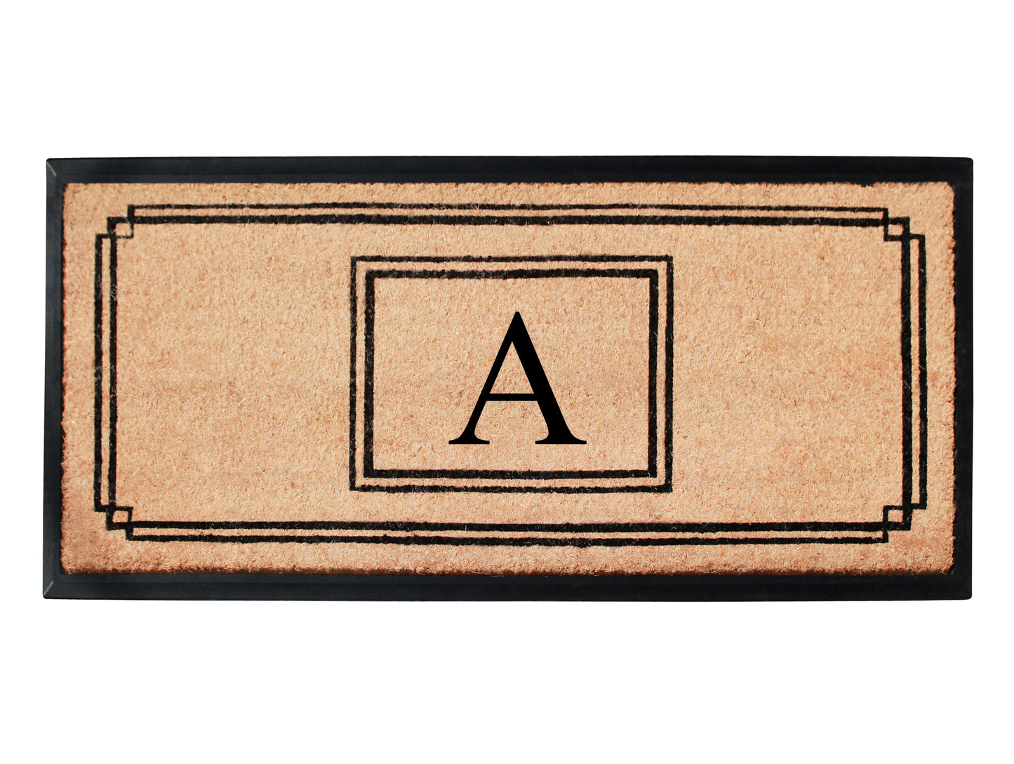 A1HC Natural Coir Monogrammed Heavy Duty Entrance Door Mat 24X48, Anti-Shed Treated Durable Doormat