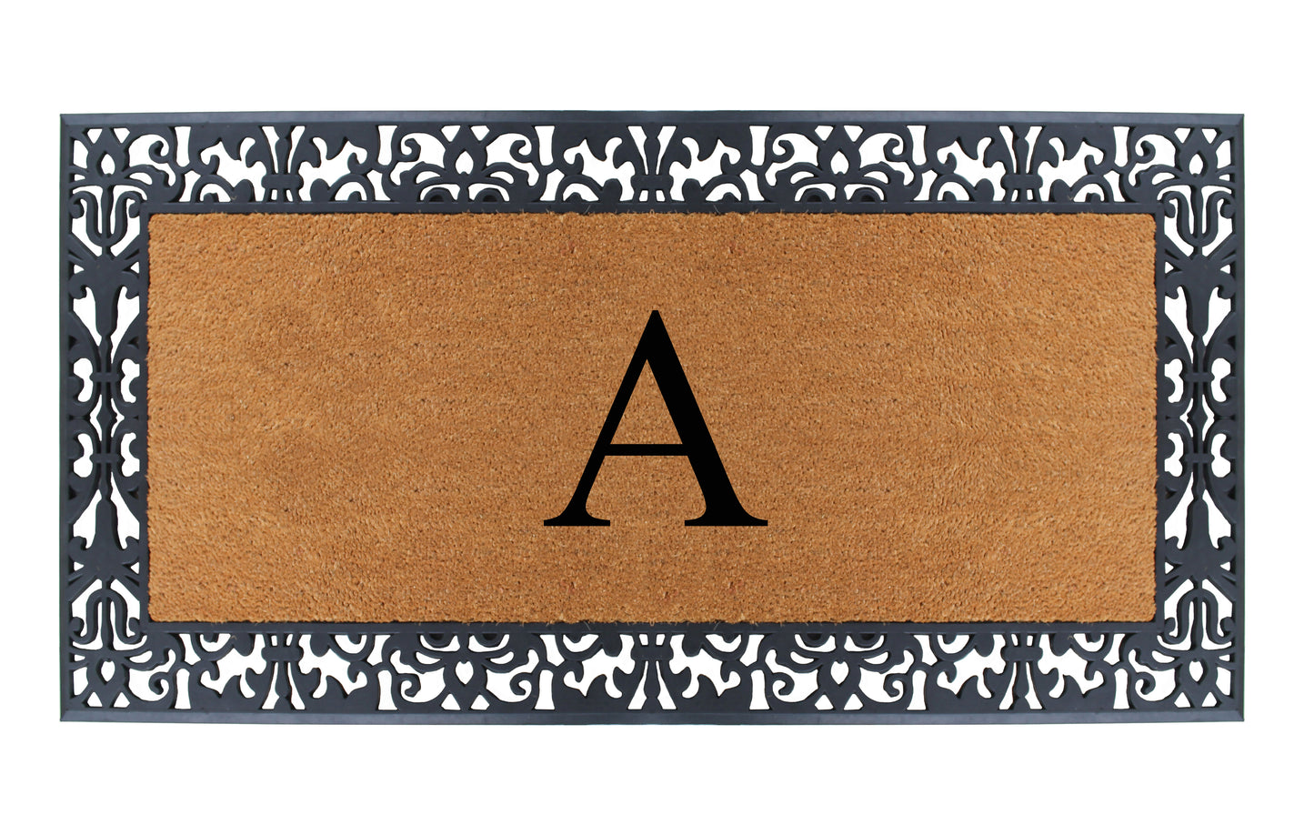 A1HC Natural Coir Monogrammed Outdoor Entrance Door Mat 30X60, Anti-Shed Treated Durable Doormat