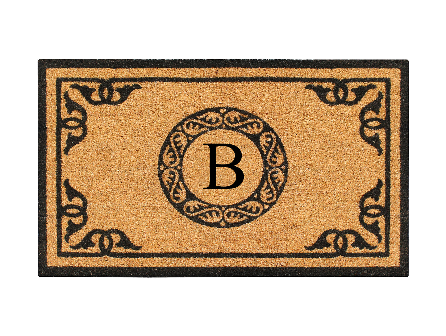 A1HC Natural Coir Door Mat 24x39, Anti-Shed Treated Durable Doormat for Outdoor Entrance Monogrammed