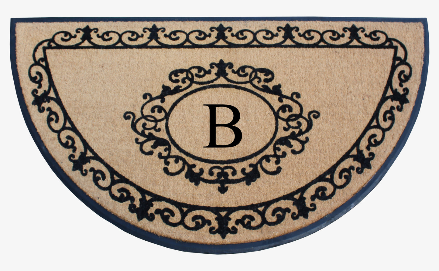 A1HC Natural Coir & Rubber Hand Flocked Large Monogrammed Thick Door Mat 36"x72" Entrance Doormats