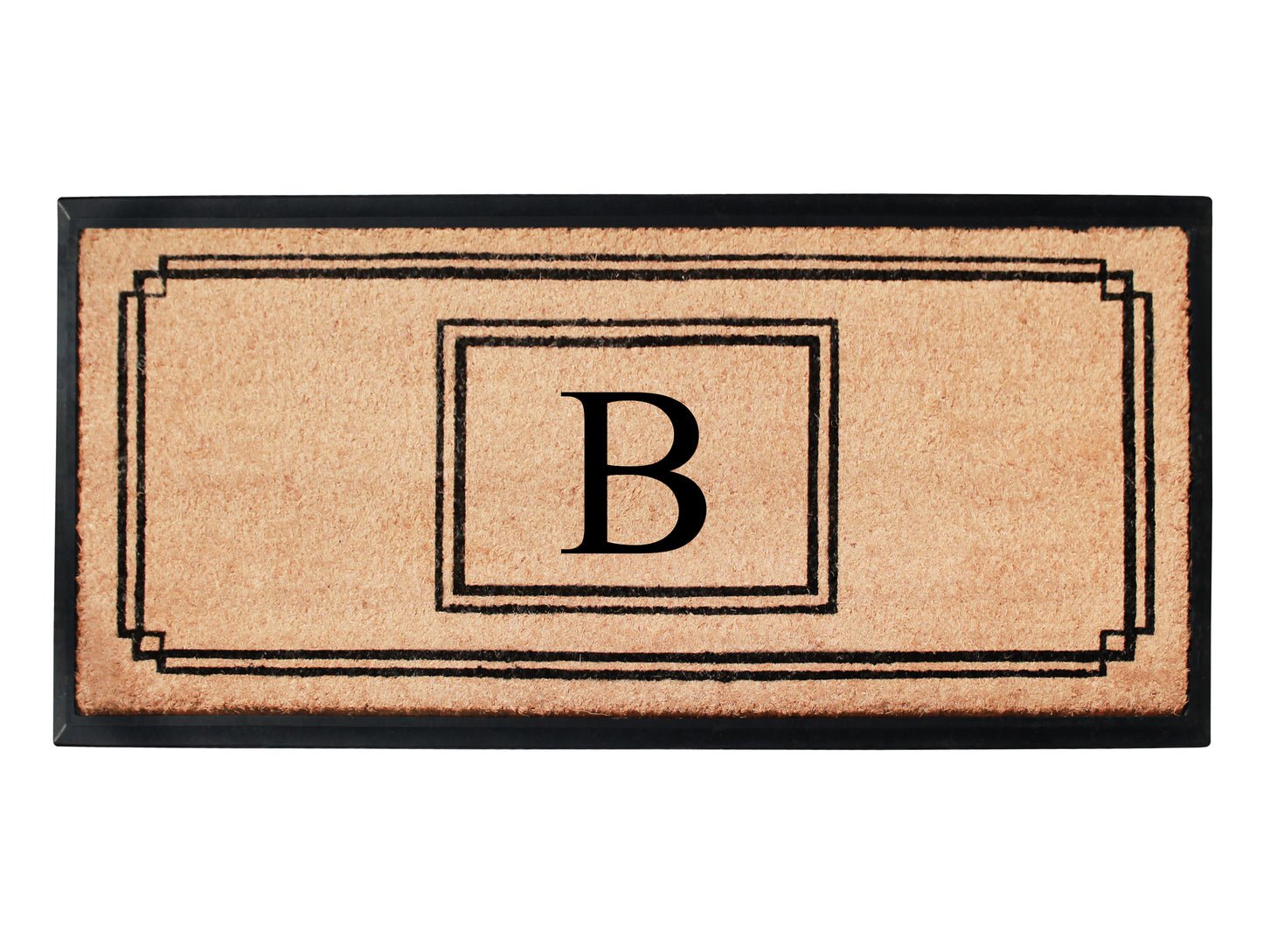 A1HC Natural Coir Monogrammed Heavy Duty Entrance Door Mat 24X48, Anti-Shed Treated Durable Doormat