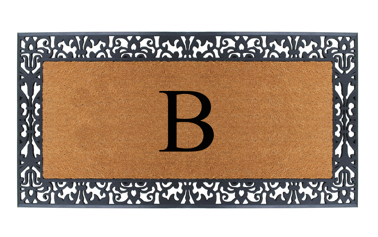A1HC Natural Coir Monogrammed Outdoor Entrance Door Mat 30X60, Anti-Shed Treated Durable Doormat