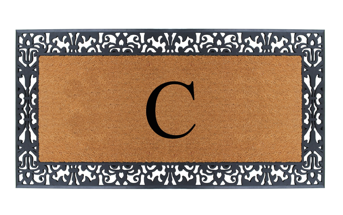 A1HC Natural Coir Monogrammed Outdoor Entrance Door Mat 30X60, Anti-Shed Treated Durable Doormat