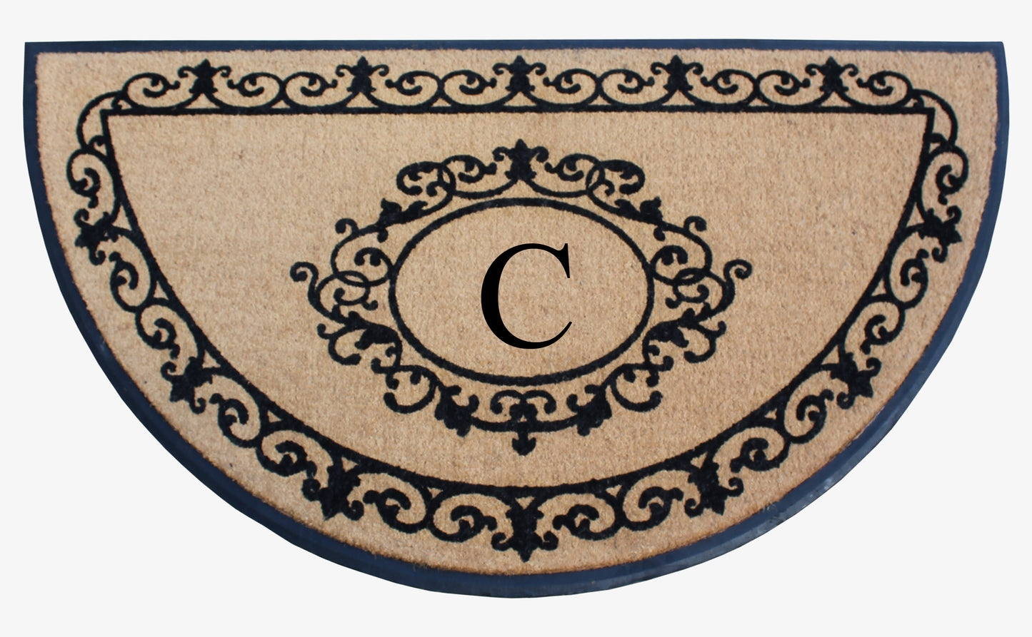 A1HC Natural Coir & Rubber Hand Flocked Large Monogrammed Thick Door Mat 36"x72" Entrance Doormats
