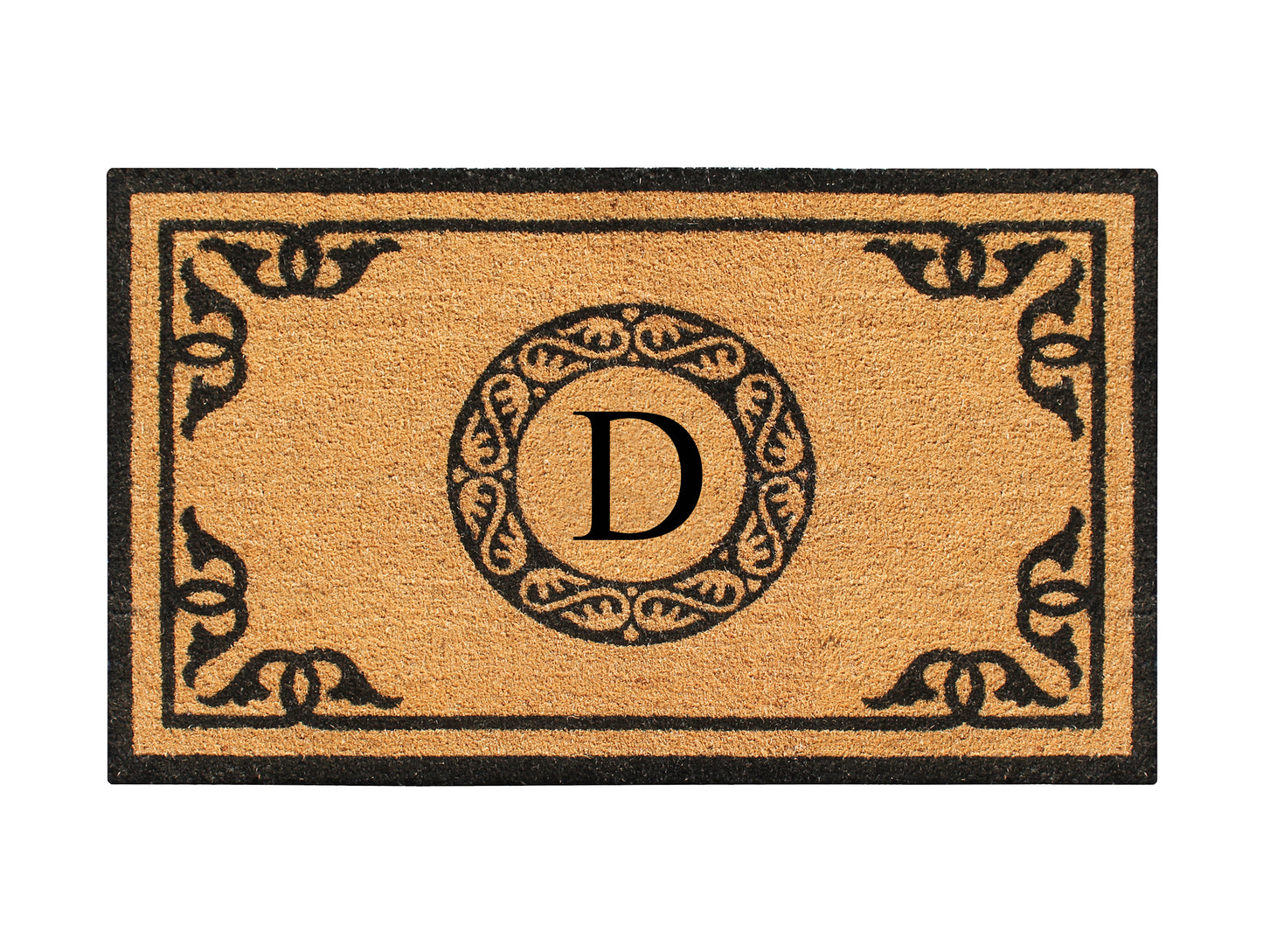 A1HC Natural Coir Door Mat 24x39, Anti-Shed Treated Durable Doormat for Outdoor Entrance Monogrammed