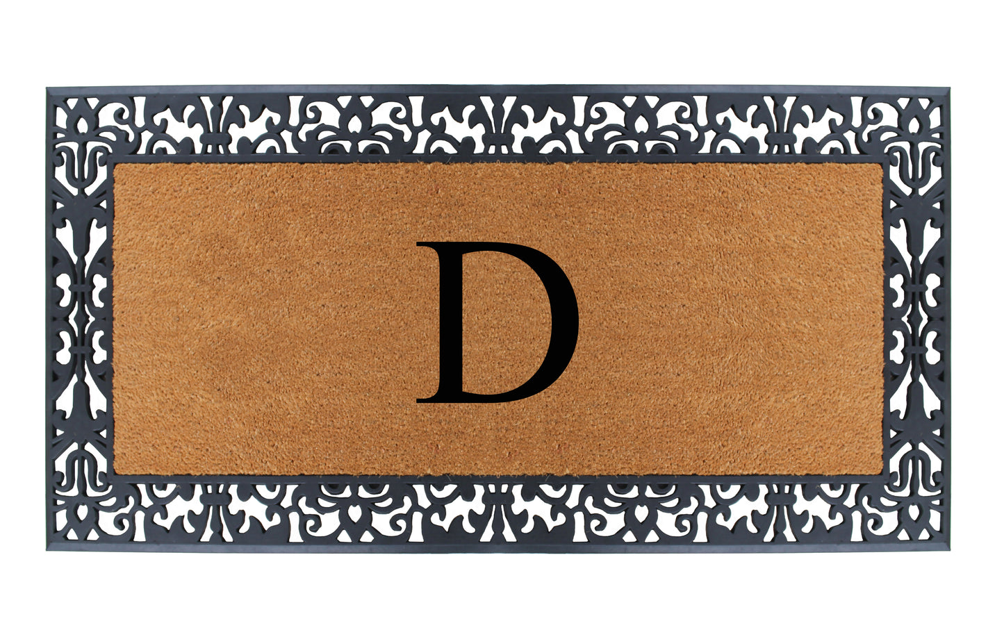 A1HC Natural Coir Monogrammed Outdoor Entrance Door Mat 30X60, Anti-Shed Treated Durable Doormat