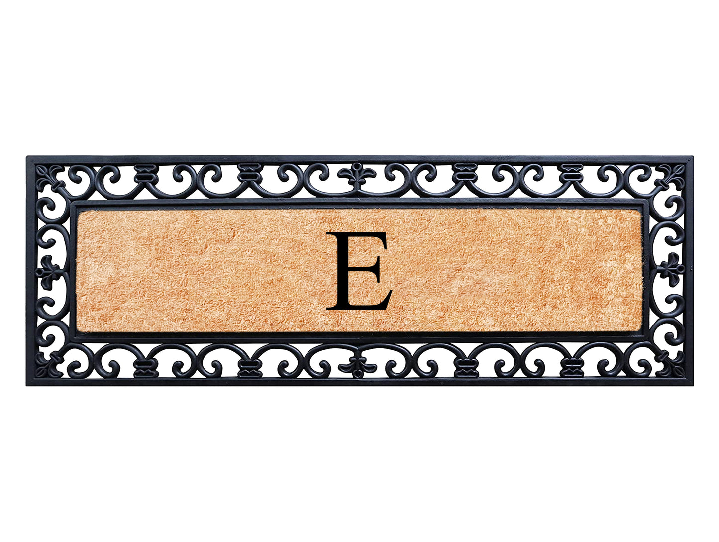 A1HC Rubber Coir Doormat For Outdoor Entrance, Anti-Shed Treated Front Door Mat 18x48, Monogrammed