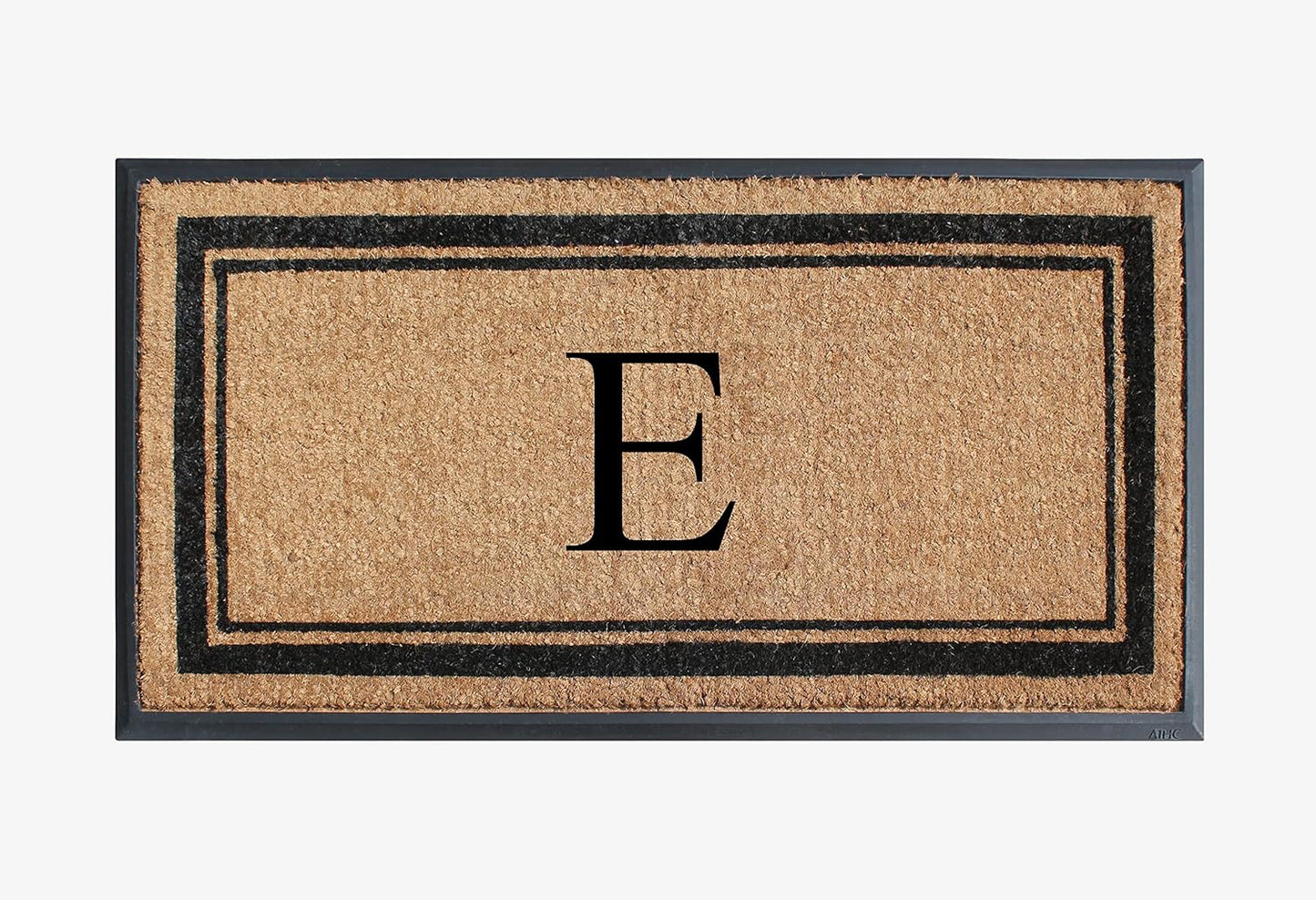 A1HC Natural Rubber Coir Outdoor Doormat 24x48 Monogrammed Anti-Shed Treated Durable Front Door Mat