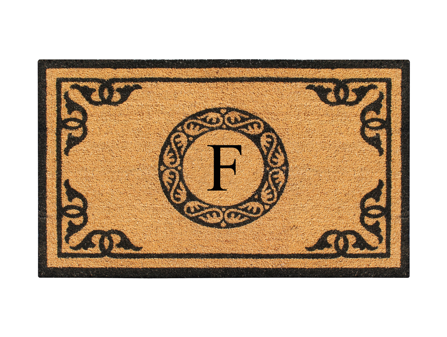 A1HC Natural Coir Door Mat 24x39, Anti-Shed Treated Durable Doormat for Outdoor Entrance Monogrammed