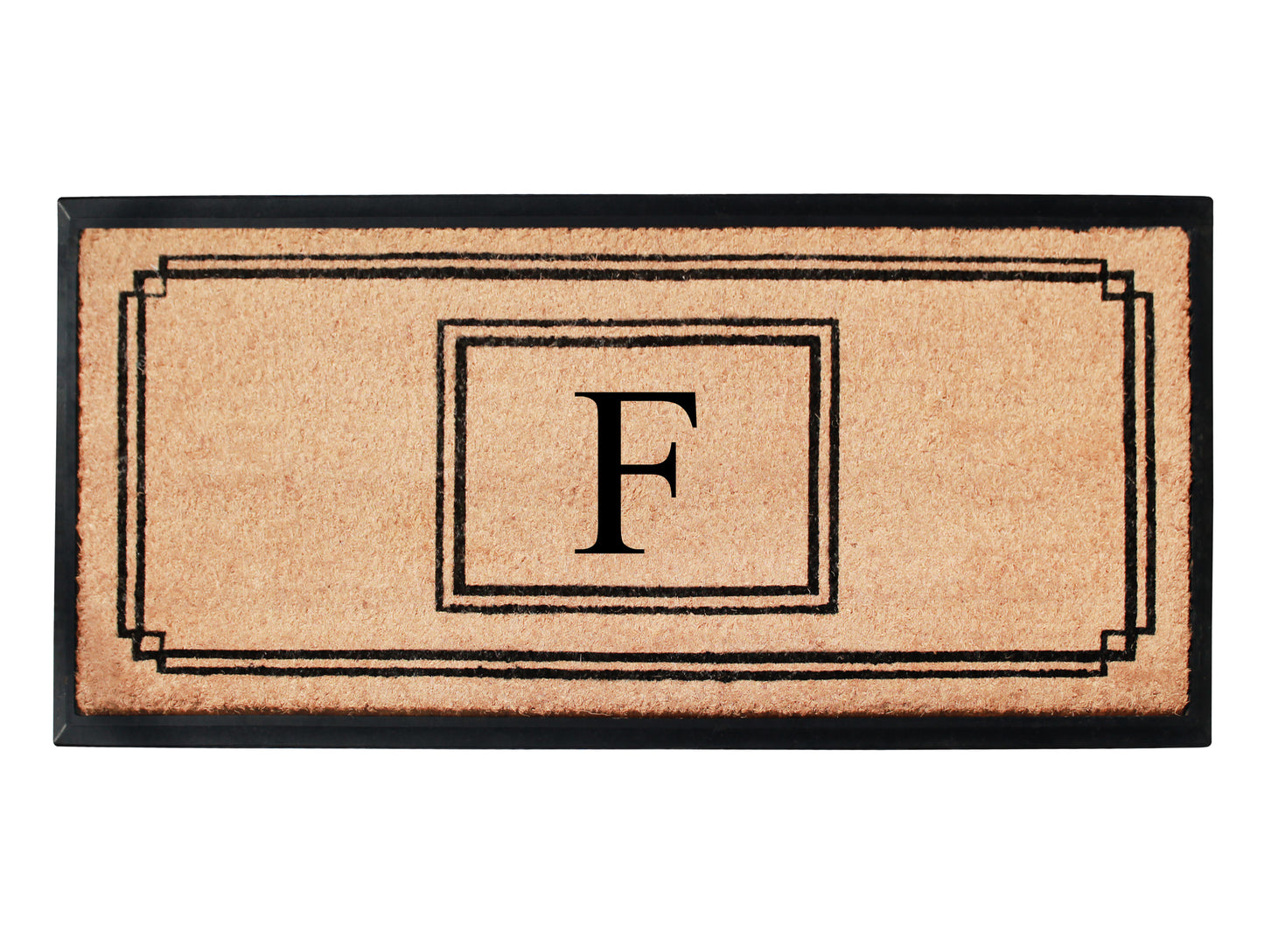 A1HC Natural Coir Monogrammed Heavy Duty Entrance Door Mat 24X48, Anti-Shed Treated Durable Doormat