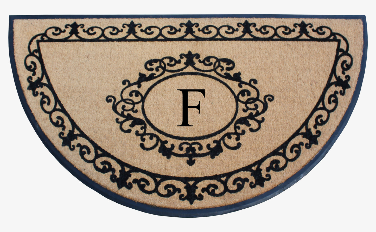 A1HC Natural Coir & Rubber Hand Flocked Large Monogrammed Thick Door Mat 36"x72" Entrance Doormats