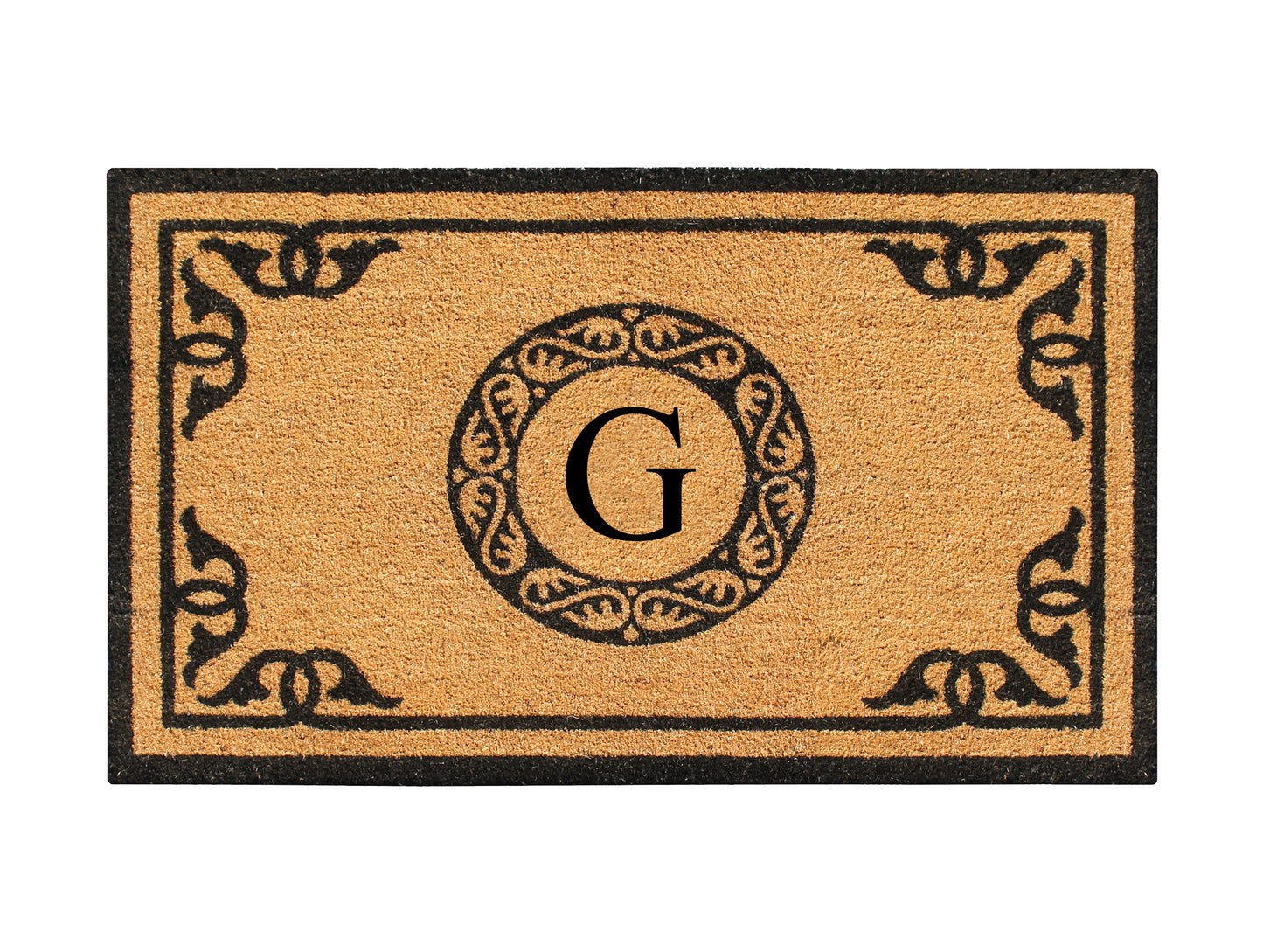 A1HC Natural Coir Door Mat 24x39, Anti-Shed Treated Durable Doormat for Outdoor Entrance Monogrammed