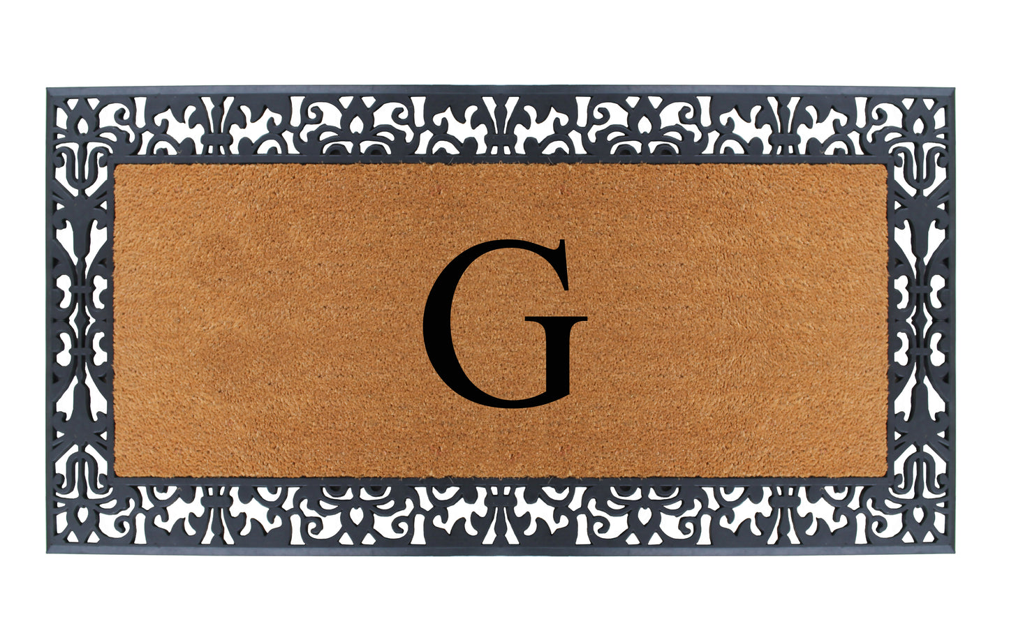 A1HC Natural Coir Monogrammed Outdoor Entrance Door Mat 30X60, Anti-Shed Treated Durable Doormat