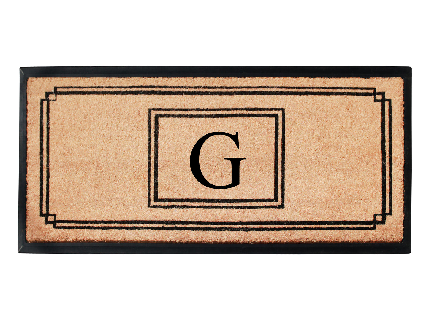 A1HC Natural Coir Monogrammed Heavy Duty Entrance Door Mat 24X48, Anti-Shed Treated Durable Doormat