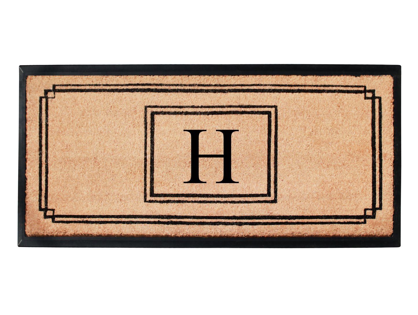 A1HC Natural Coir Monogrammed Heavy Duty Entrance Door Mat 24X48, Anti-Shed Treated Durable Doormat
