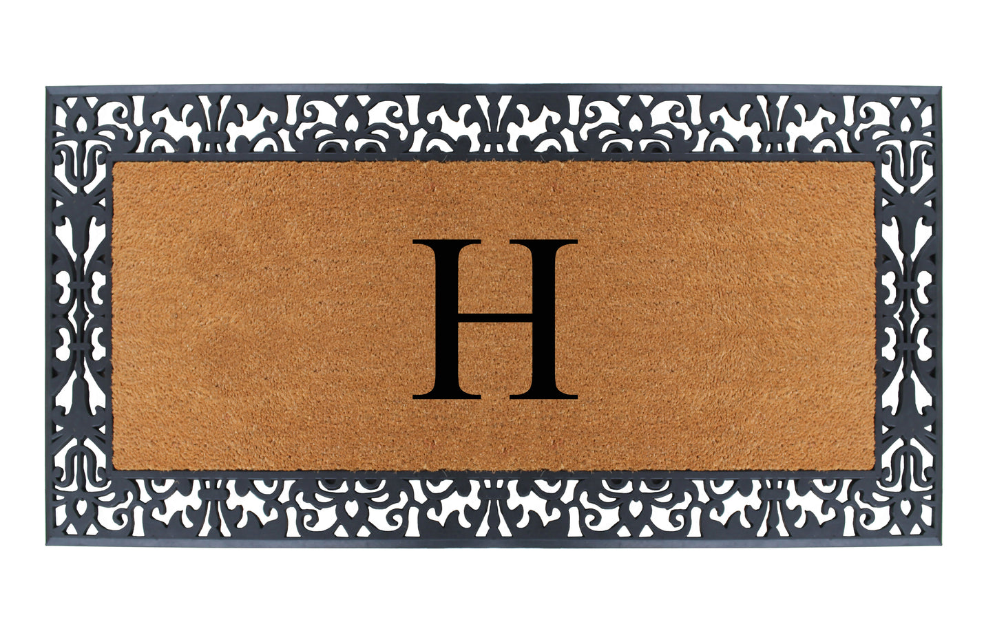 A1HC Natural Coir Monogrammed Outdoor Entrance Door Mat 30X60, Anti-Shed Treated Durable Doormat