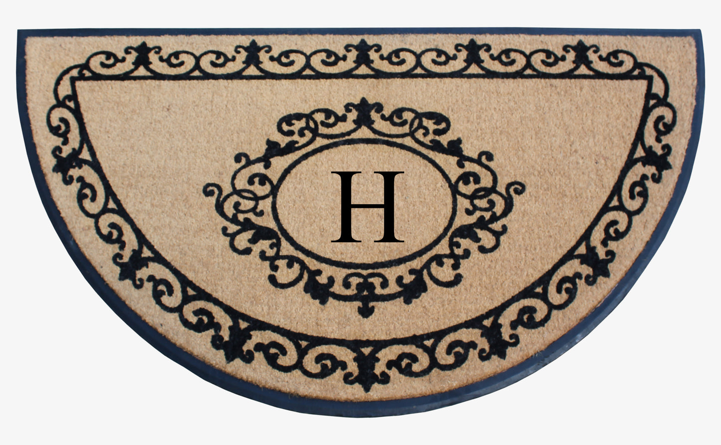 A1HC Natural Coir & Rubber Hand Flocked Large Monogrammed Thick Door Mat 36"x72" Entrance Doormats