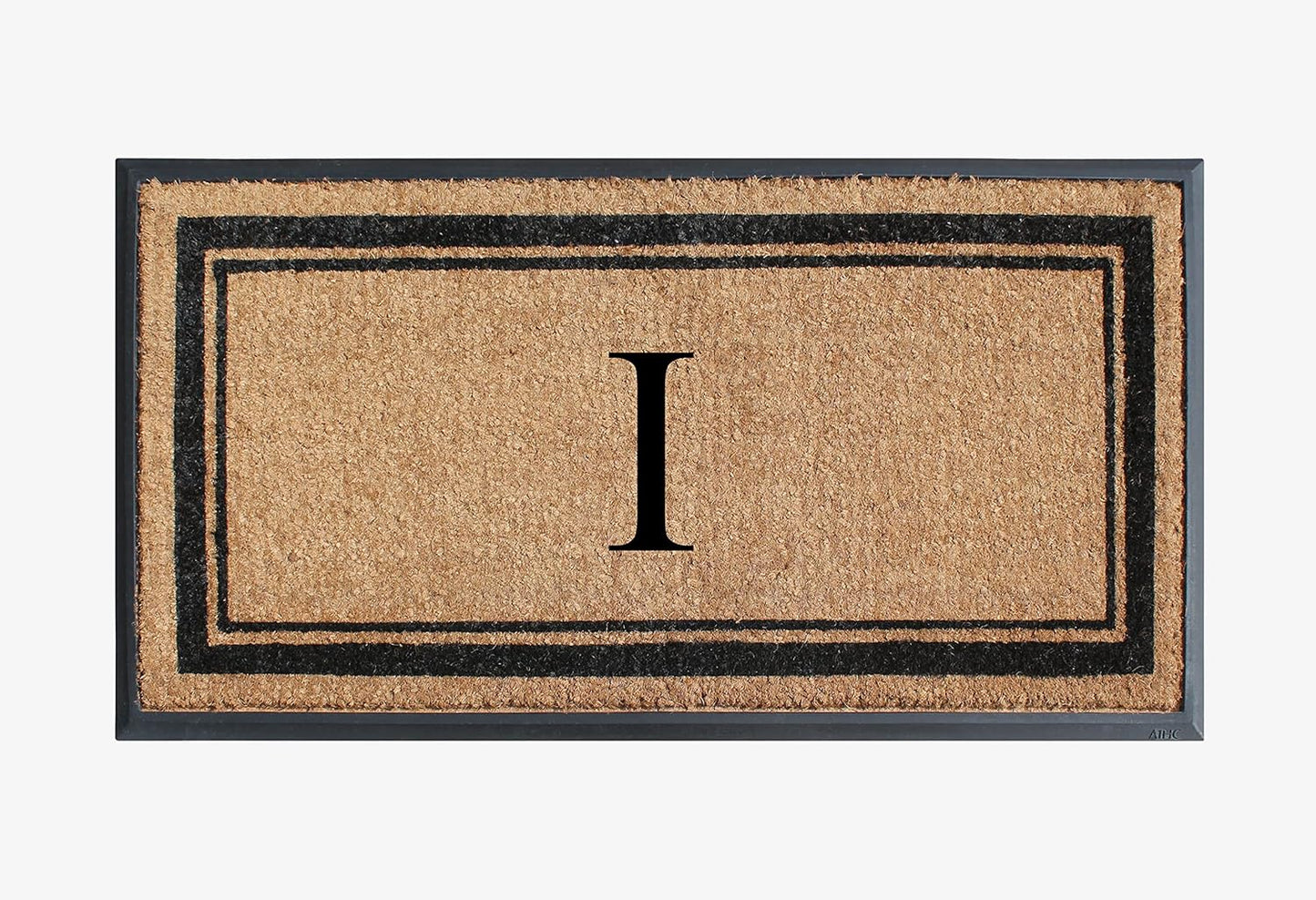 A1HC Natural Rubber Coir Outdoor Doormat 24x48 Monogrammed Anti-Shed Treated Durable Front Door Mat