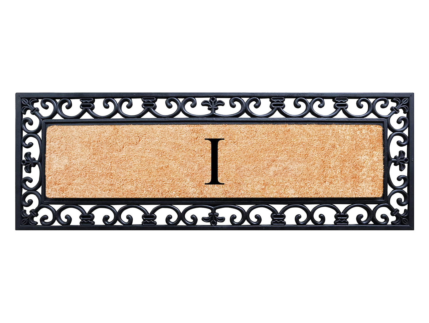 A1HC Rubber Coir Doormat For Outdoor Entrance, Anti-Shed Treated Front Door Mat 18x48, Monogrammed