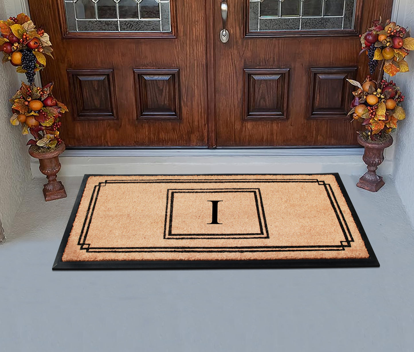 A1HC Natural Coir Monogrammed Heavy Duty Entrance Door Mat 24X48, Anti-Shed Treated Durable Doormat