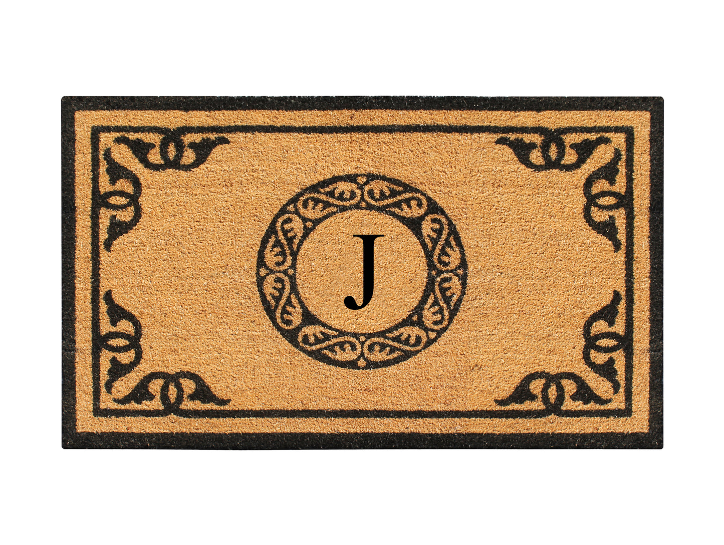 A1HC Natural Coir Door Mat 24x39, Anti-Shed Treated Durable Doormat for Outdoor Entrance Monogrammed