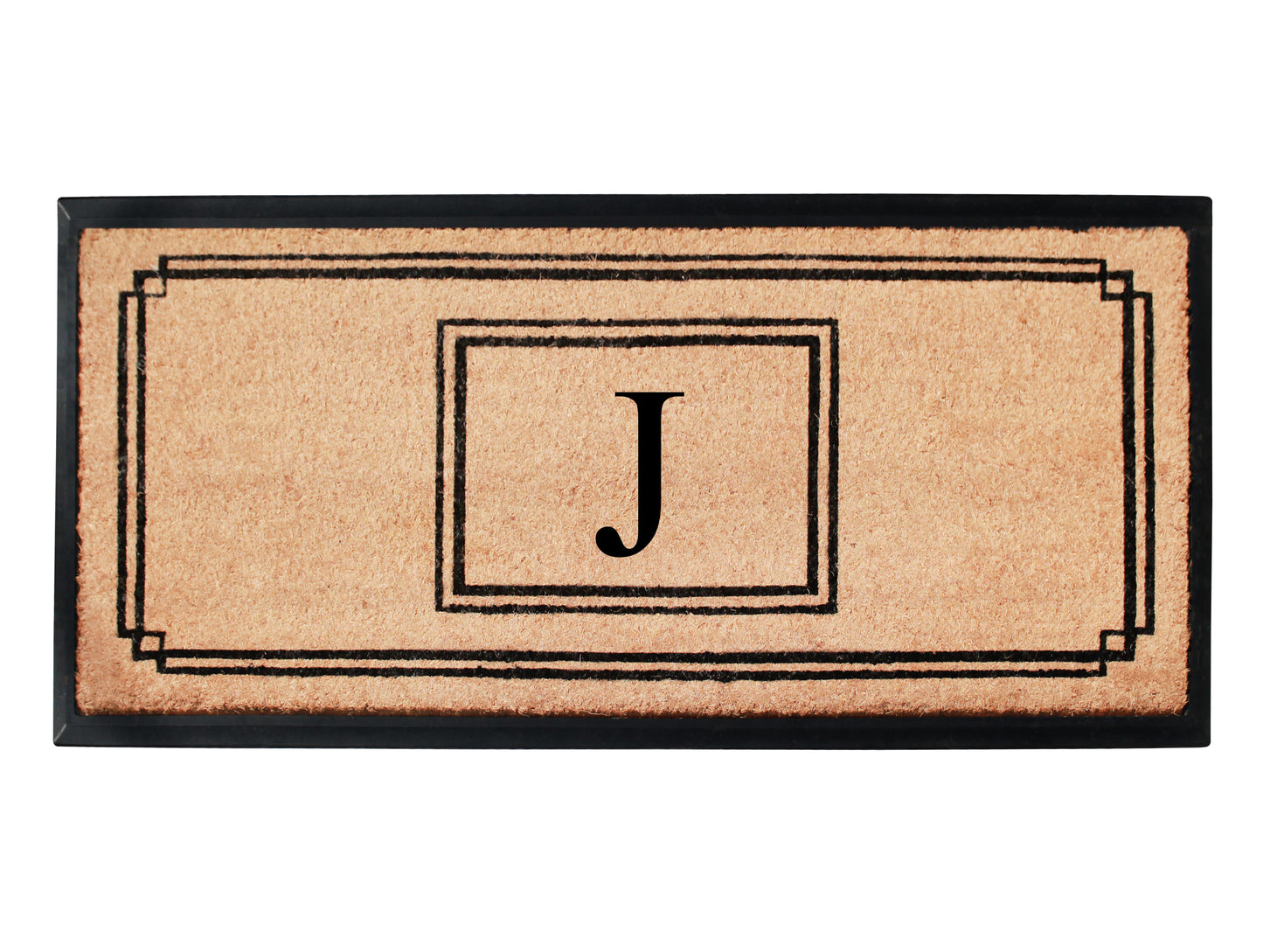 A1HC Natural Coir Monogrammed Heavy Duty Entrance Door Mat 24X48, Anti-Shed Treated Durable Doormat