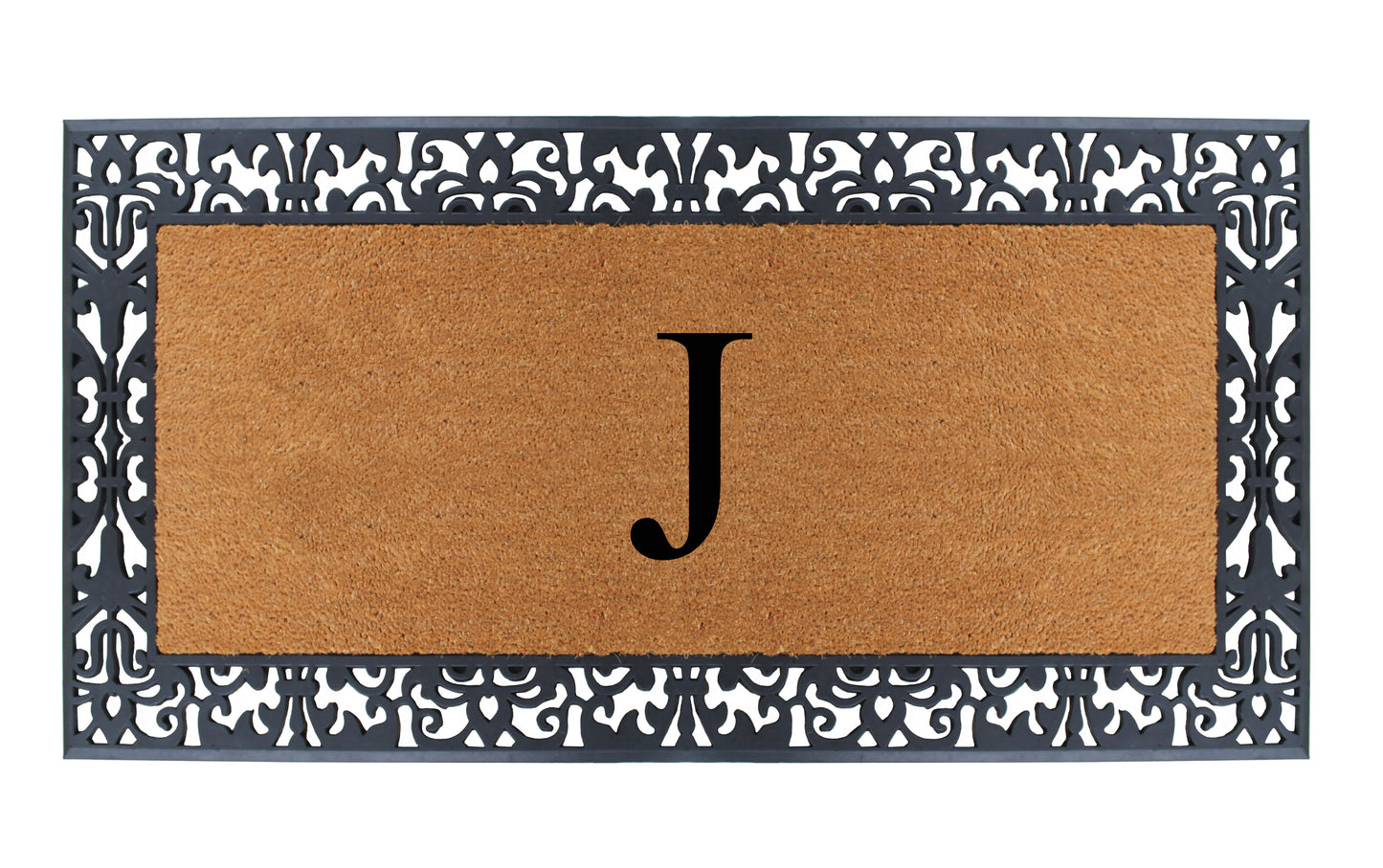 A1HC Natural Coir Monogrammed Outdoor Entrance Door Mat 30X60, Anti-Shed Treated Durable Doormat