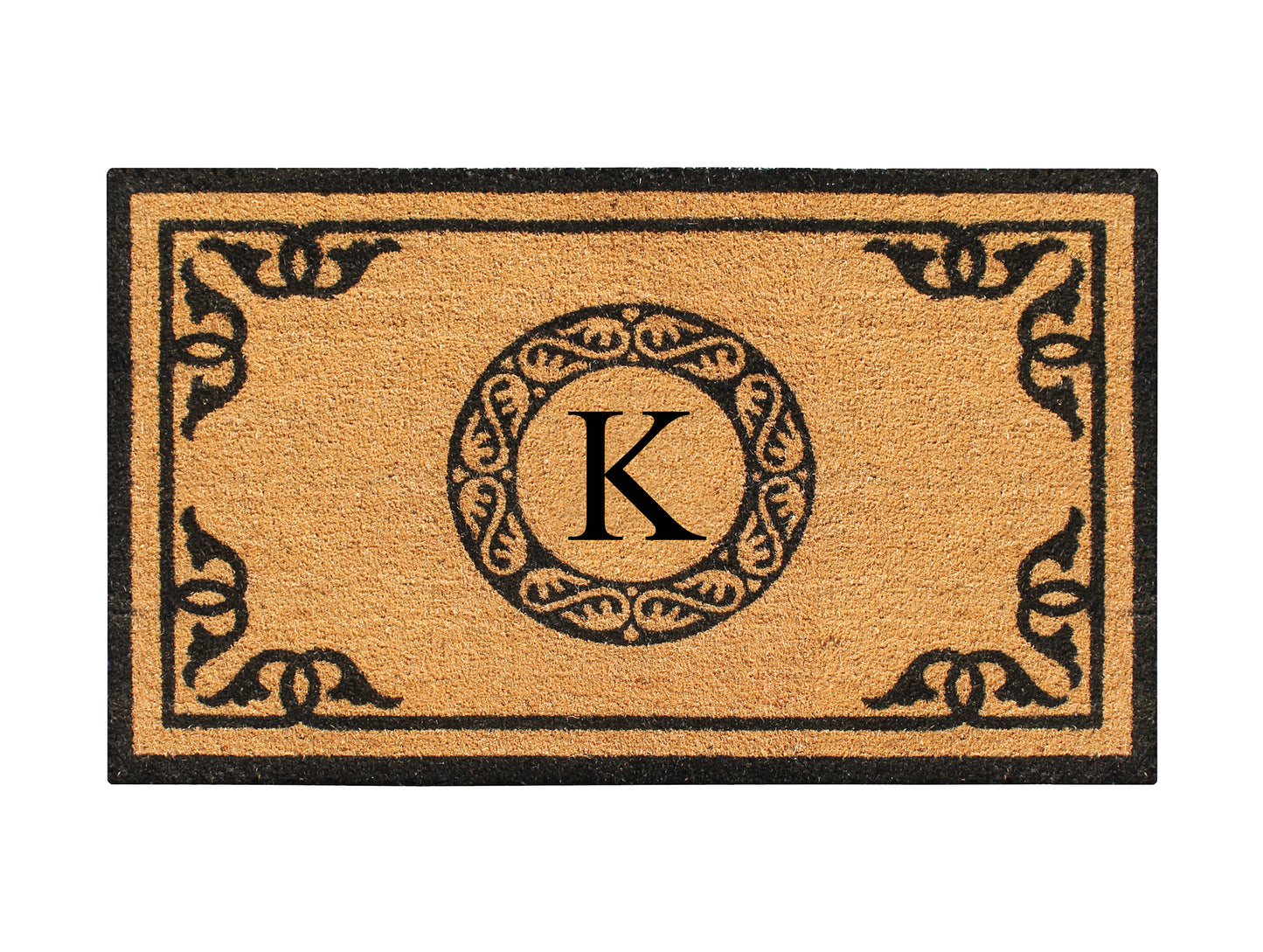A1HC Natural Coir Door Mat 24x39, Anti-Shed Treated Durable Doormat for Outdoor Entrance Monogrammed