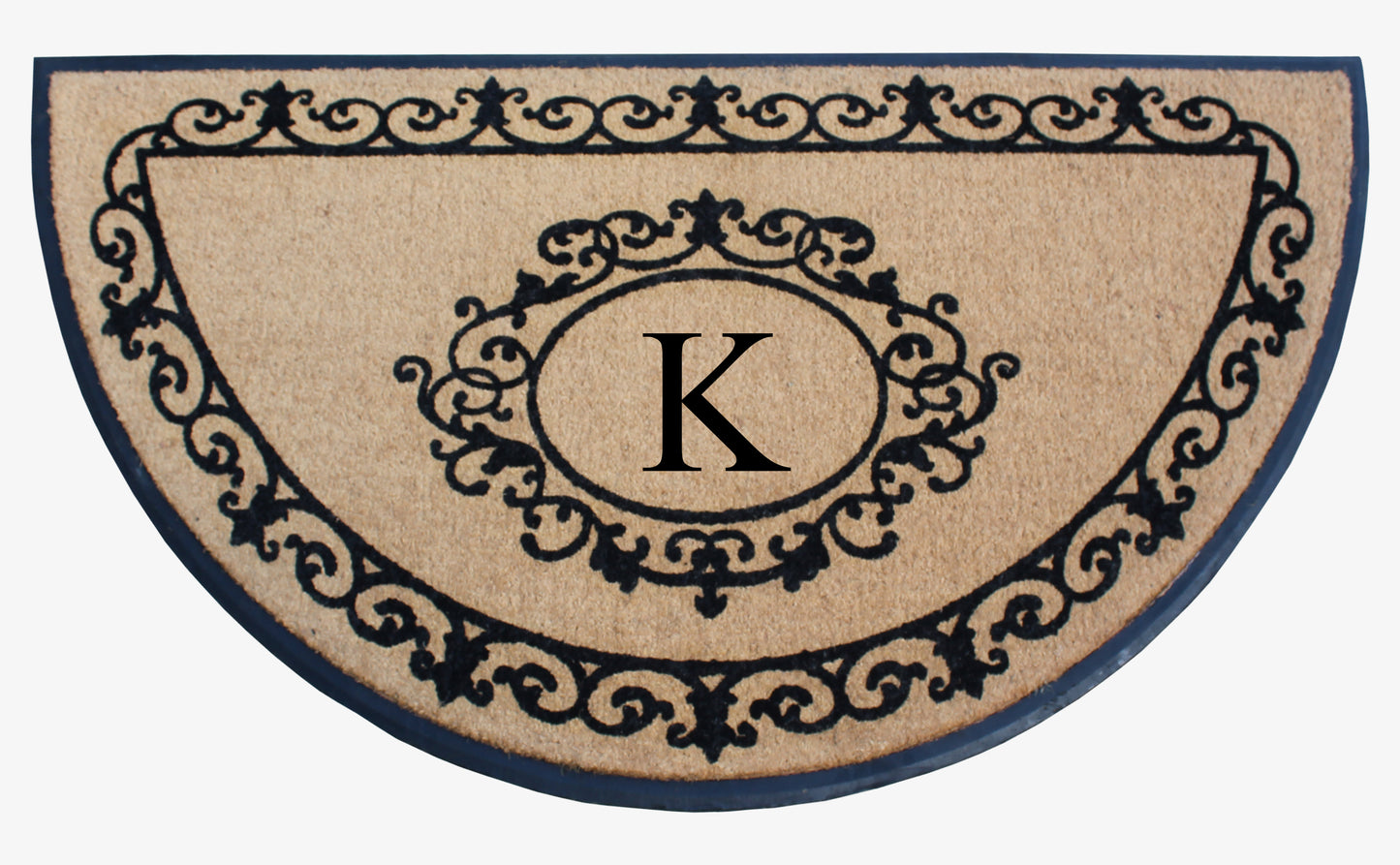 A1HC Natural Coir & Rubber Hand Flocked Large Monogrammed Thick Door Mat 36"x72" Entrance Doormats