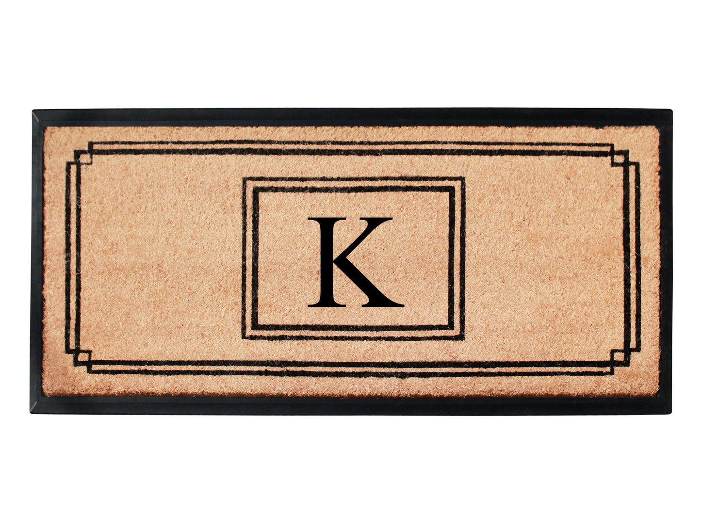 A1HC Natural Coir Monogrammed Heavy Duty Entrance Door Mat 24X48, Anti-Shed Treated Durable Doormat