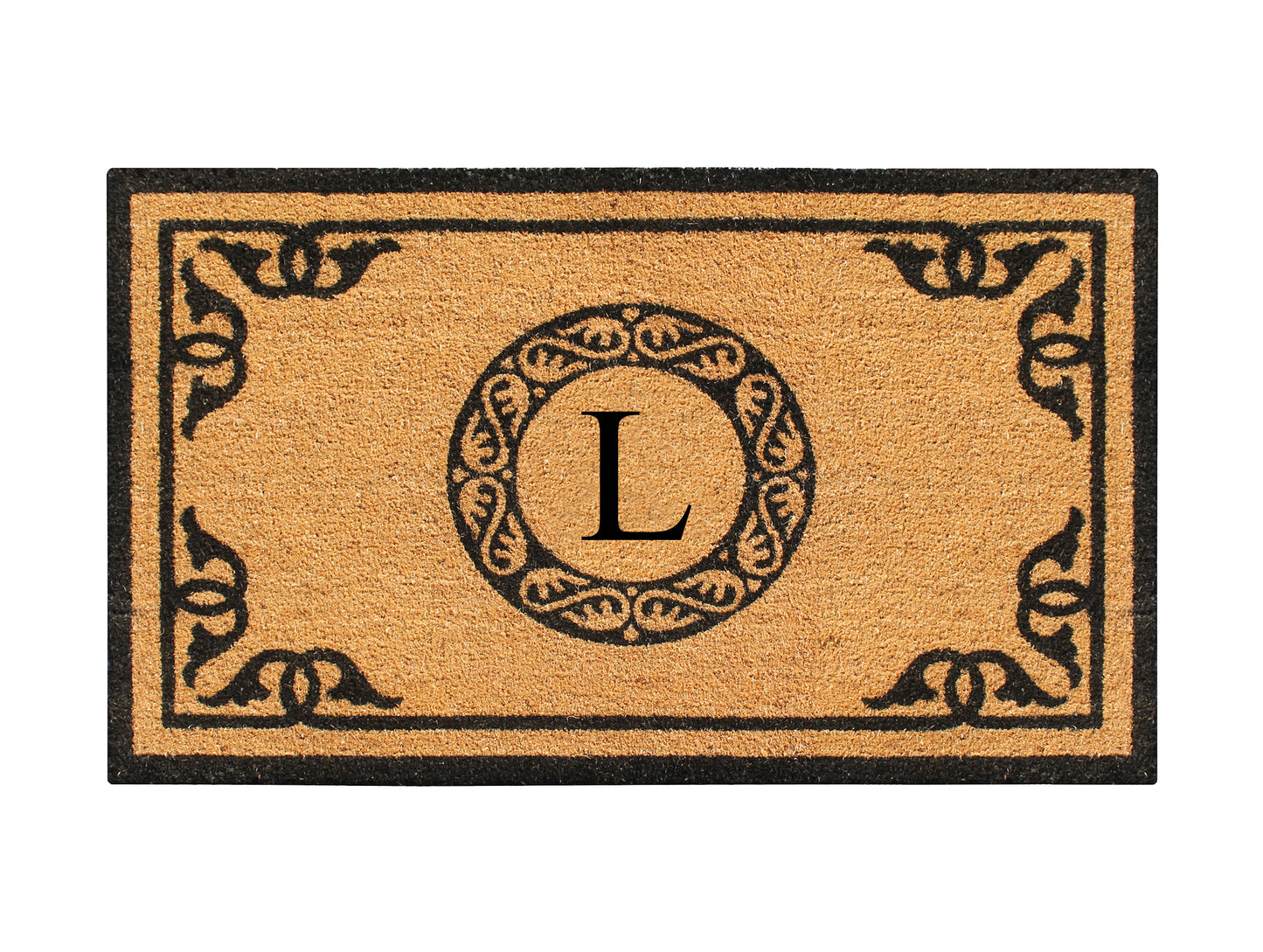 A1HC Natural Coir Door Mat 24x39, Anti-Shed Treated Durable Doormat for Outdoor Entrance Monogrammed