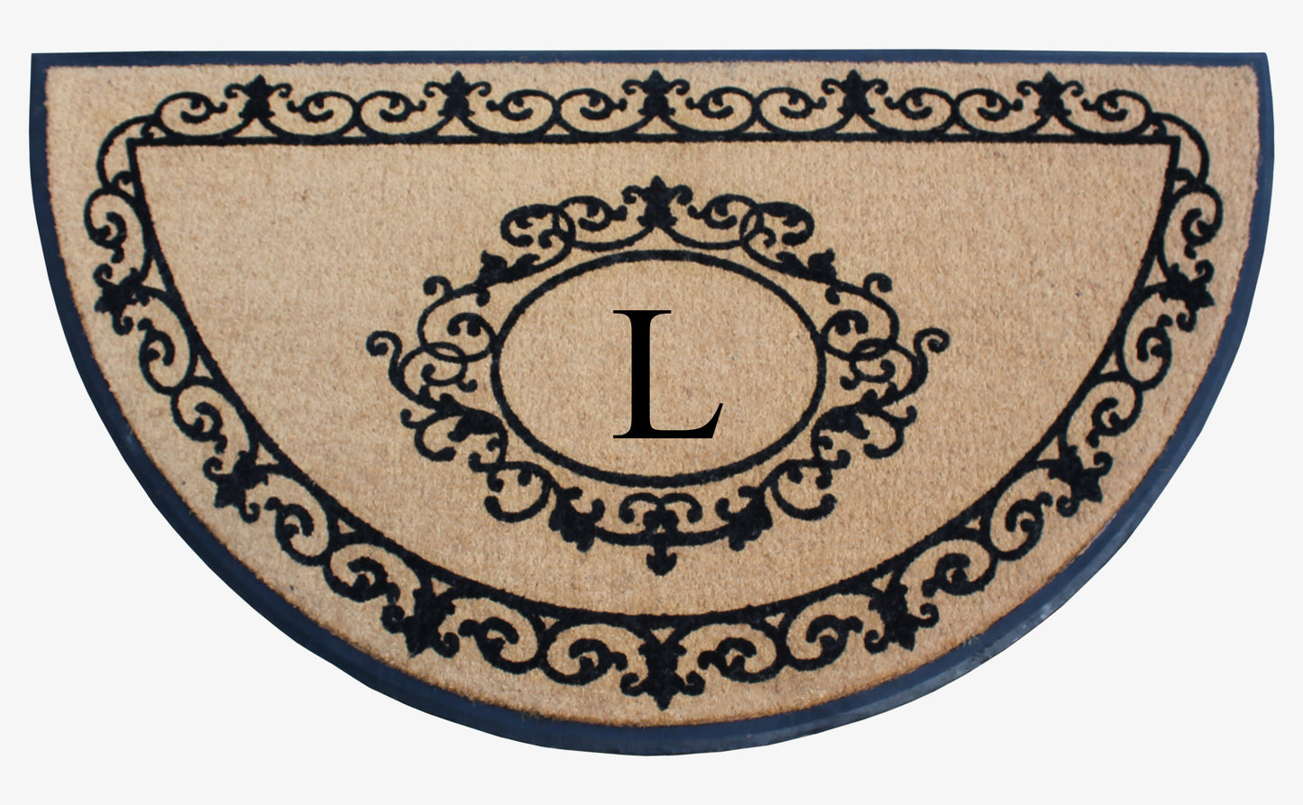 A1HC Natural Coir & Rubber Hand Flocked Large Monogrammed Thick Door Mat 36"x72" Entrance Doormats