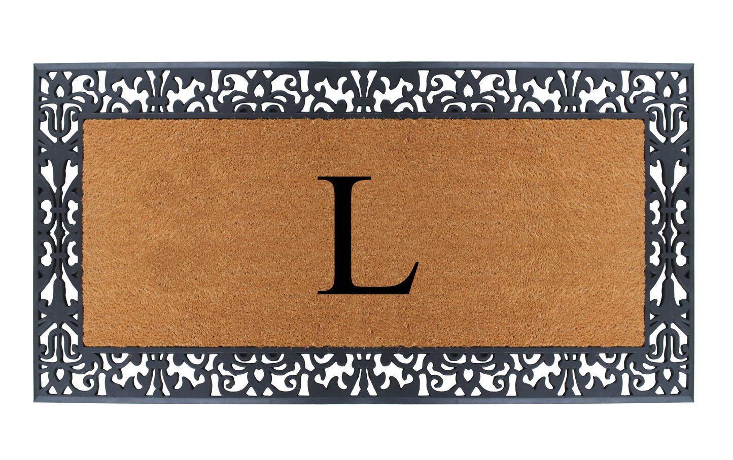 A1HC Natural Coir Monogrammed Outdoor Entrance Door Mat 30X60, Anti-Shed Treated Durable Doormat