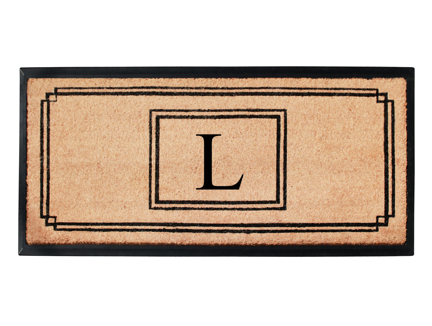 A1HC Natural Coir Monogrammed Heavy Duty Entrance Door Mat 24X48, Anti-Shed Treated Durable Doormat