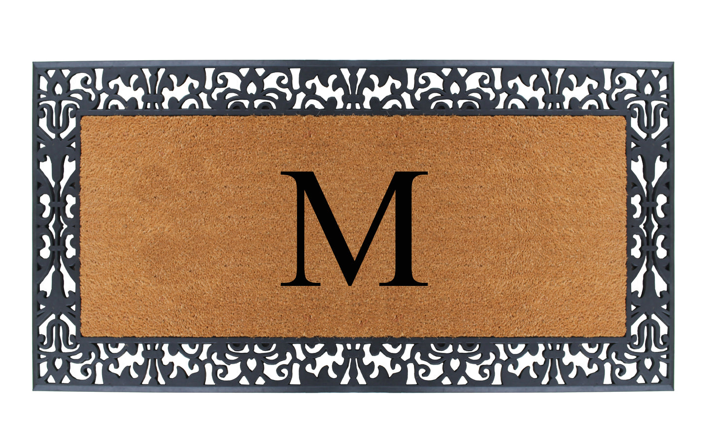 A1HC Natural Coir Monogrammed Outdoor Entrance Door Mat 30X60, Anti-Shed Treated Durable Doormat