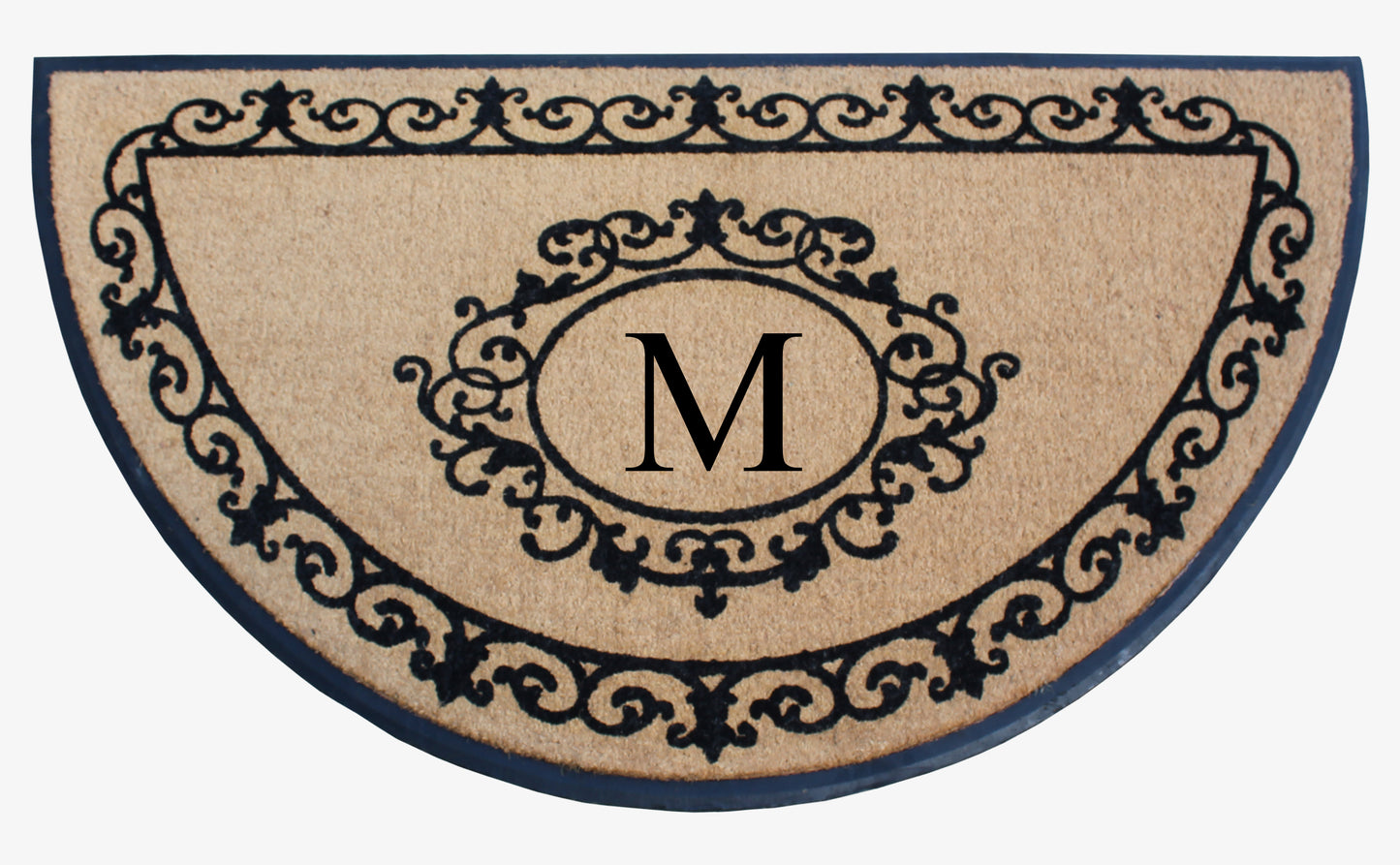 A1HC Natural Coir & Rubber Hand Flocked Large Monogrammed Thick Door Mat 36"x72" Entrance Doormats