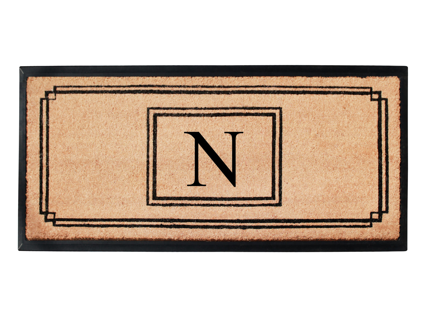 A1HC Natural Coir Monogrammed Heavy Duty Entrance Door Mat 24X48, Anti-Shed Treated Durable Doormat