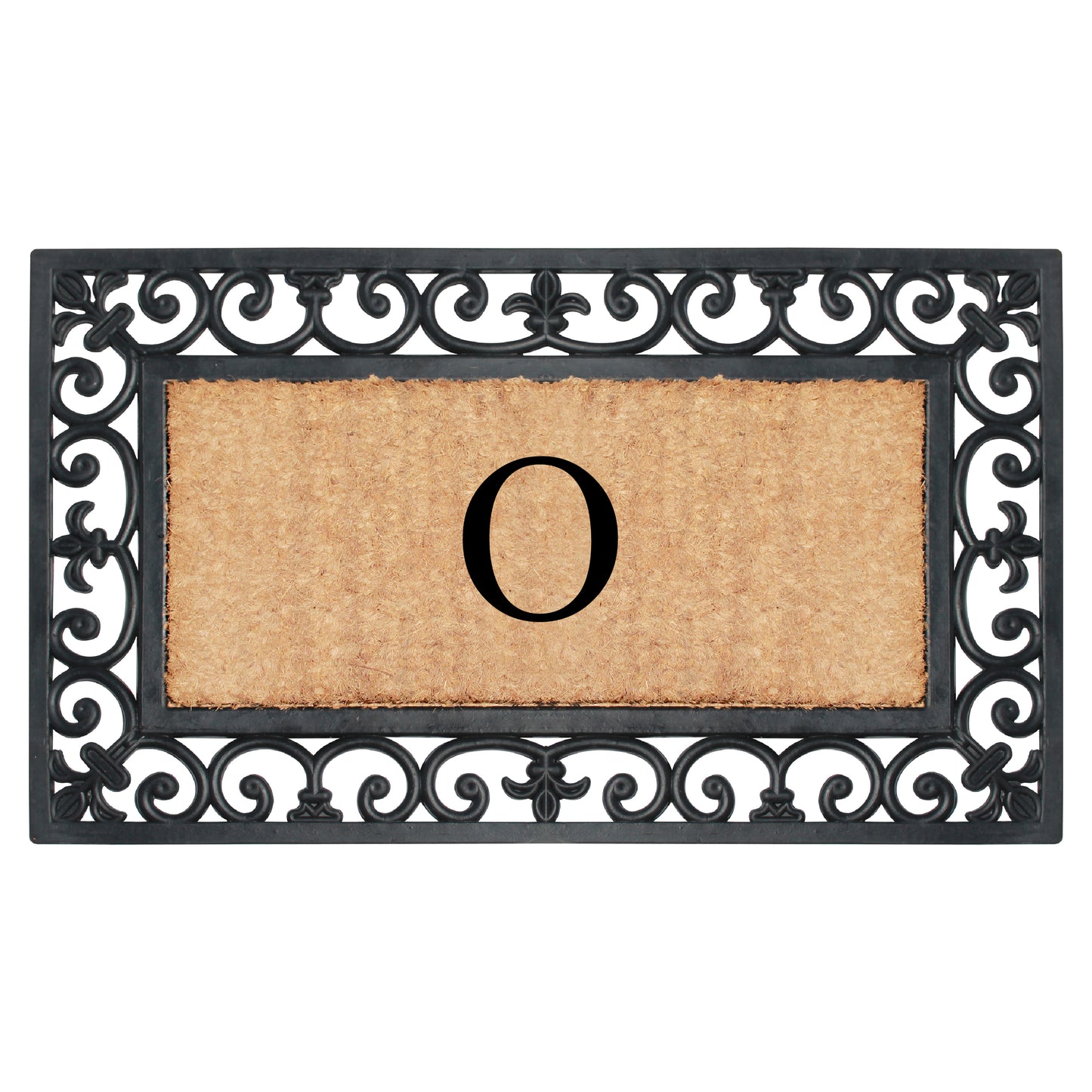 A1HC Natural Rubber & Coir 18x30, Monogrammed Doormat For Outdoor Entrance, Anti-Shed Treated Mat
