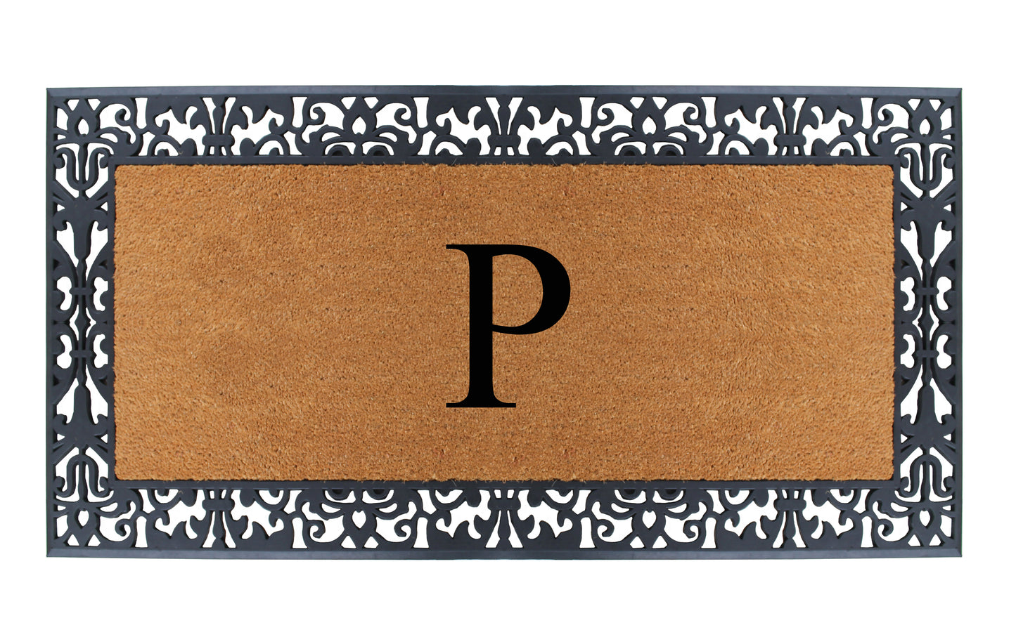 A1HC Natural Coir Monogrammed Outdoor Entrance Door Mat 30X60, Anti-Shed Treated Durable Doormat