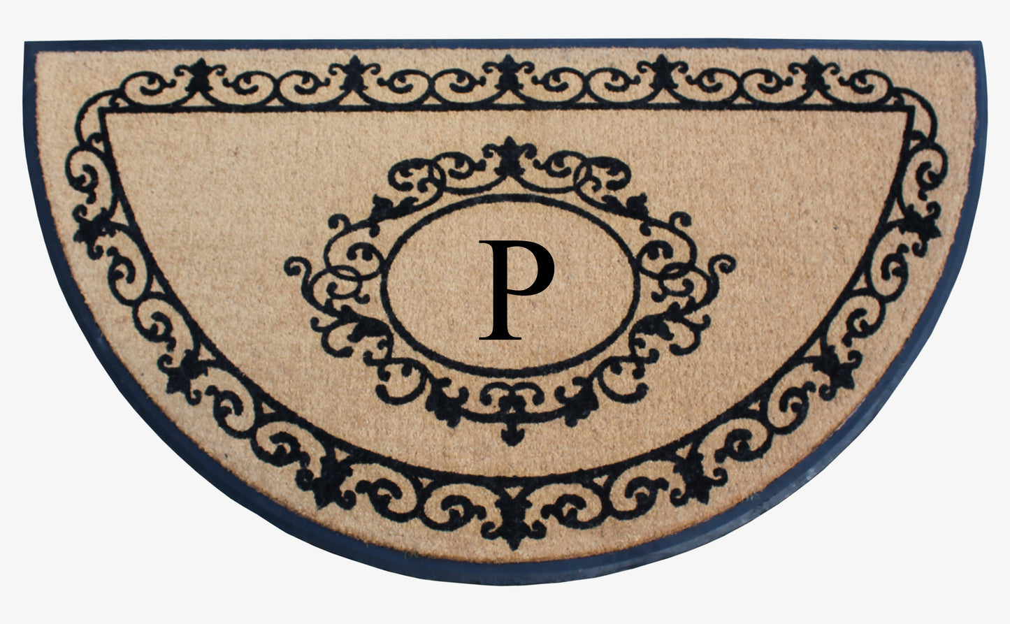 A1HC Natural Coir & Rubber Hand Flocked Large Monogrammed Thick Door Mat 36"x72" Entrance Doormats