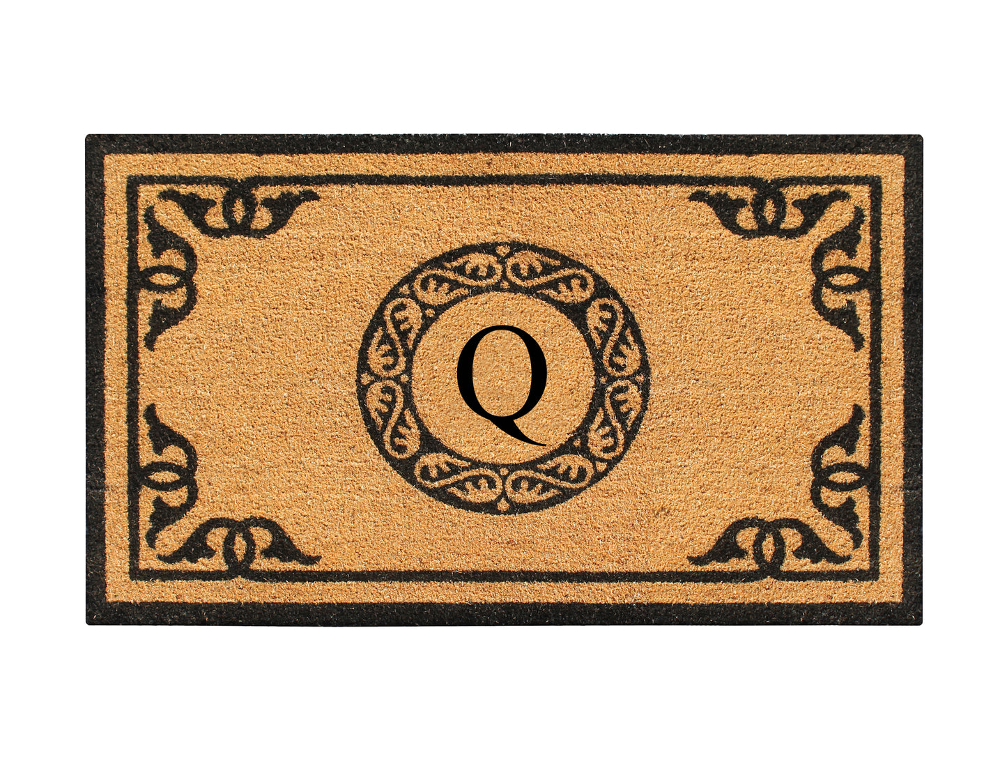 A1HC Natural Coir Door Mat 24x39, Anti-Shed Treated Durable Doormat for Outdoor Entrance Monogrammed