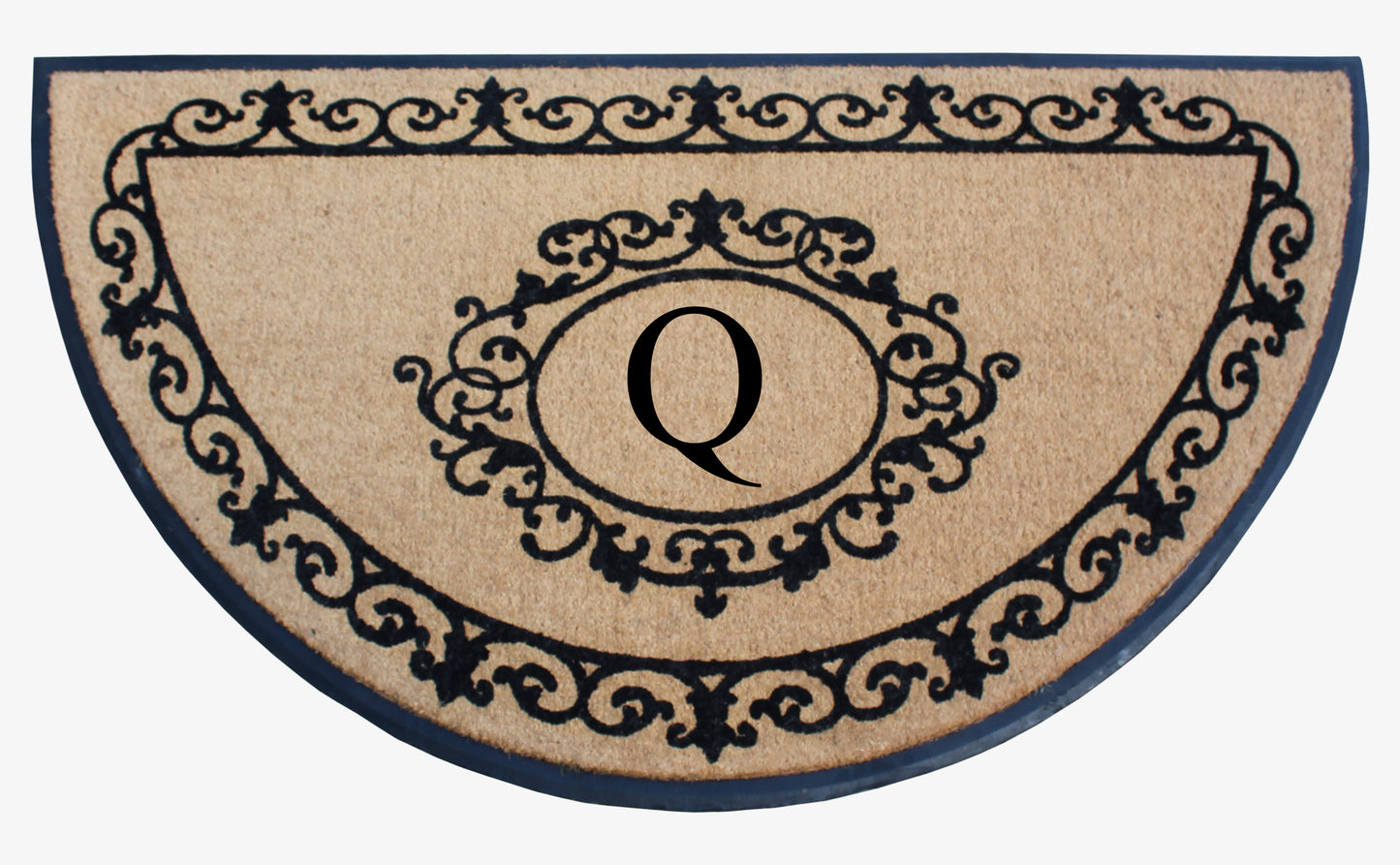 A1HC Natural Coir & Rubber Hand Flocked Large Monogrammed Thick Door Mat 36"x72" Entrance Doormats