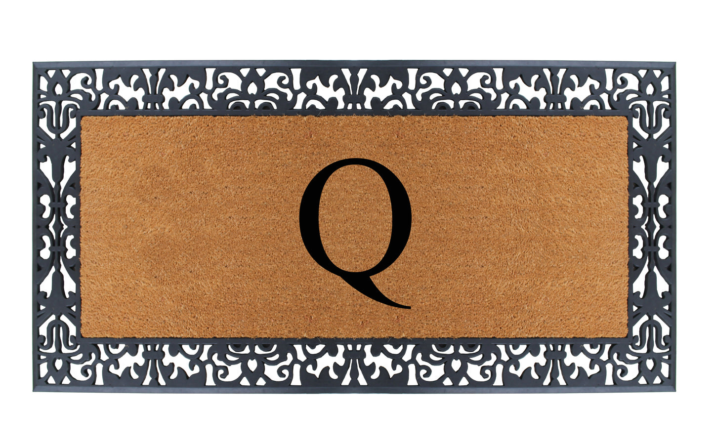 A1HC Natural Coir Monogrammed Outdoor Entrance Door Mat 30X60, Anti-Shed Treated Durable Doormat